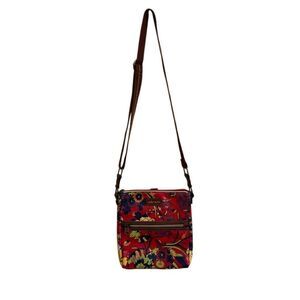 Sakroots Artists Circle Flower Power Coated Crossbody Purse Adjustable Strap